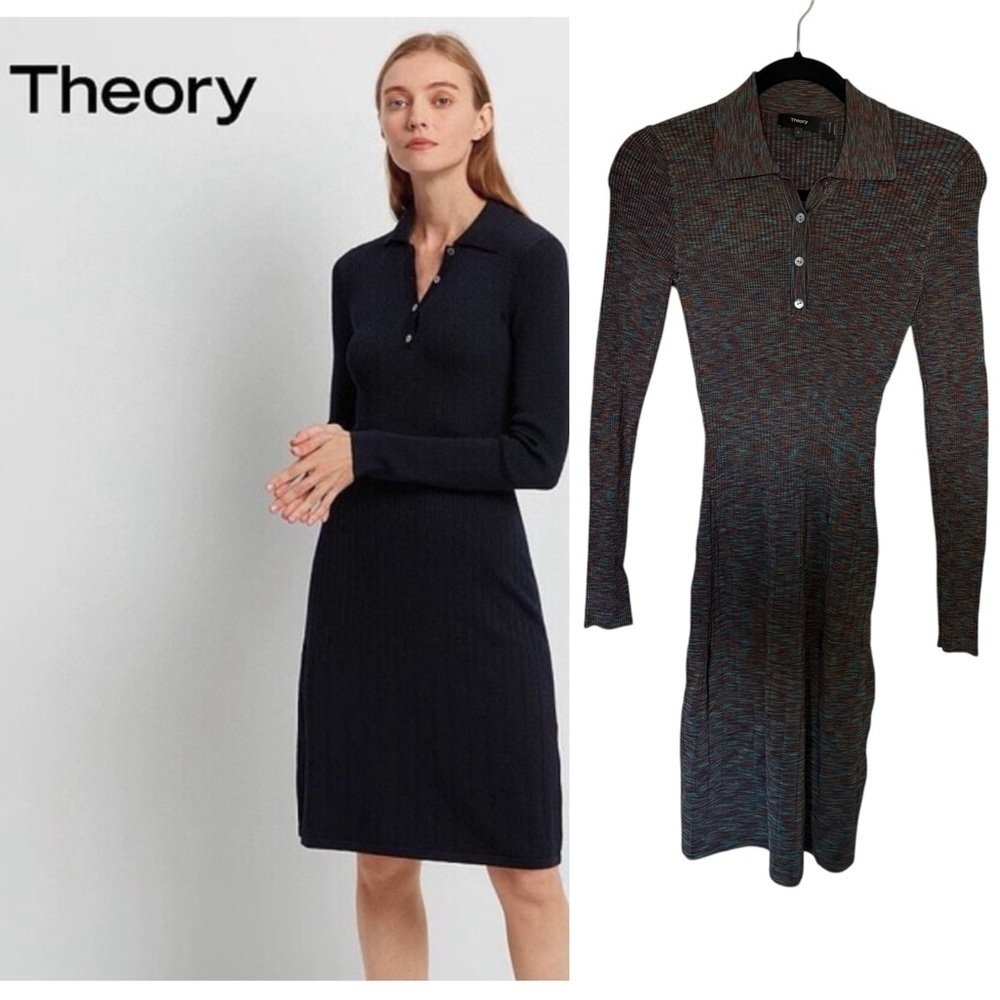 Theory Polo Rib Dress Multi Color
